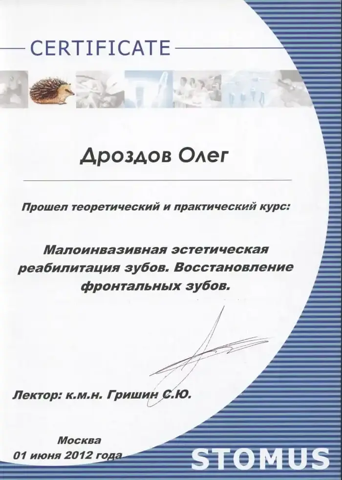 сертификат доктора