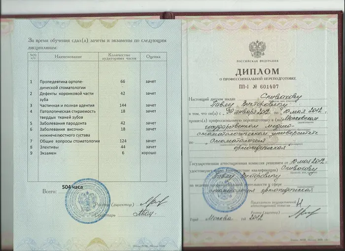 сертификат доктора